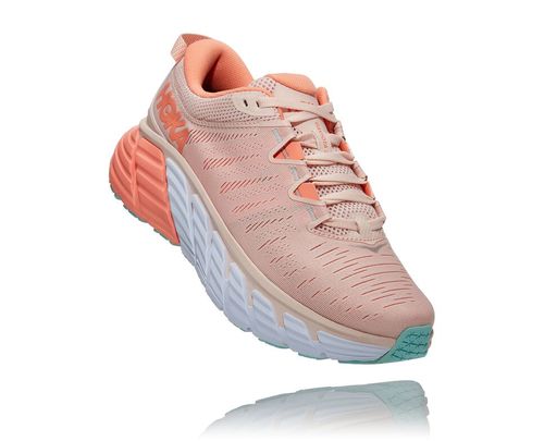 Hoka One One Dame Gaviota 3 Road Løpesko Silver Peony/Cantaloupe Norge-56MXV